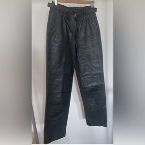 Real Leather AALTONEN Black Pants SZ 34 Tampere, Finland Comfortable Lambskin